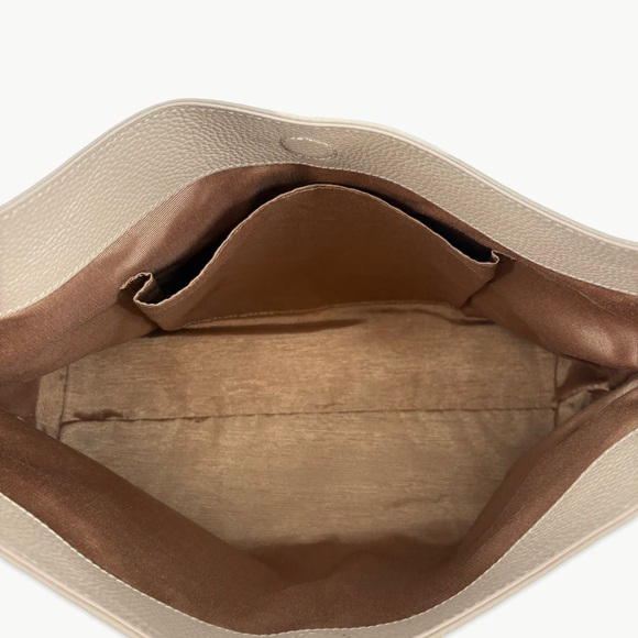 Aspinal of London Pebble Leather Hobo Shoulder Bag | Soft Taupe | Discontinued - Picture 15 of 16